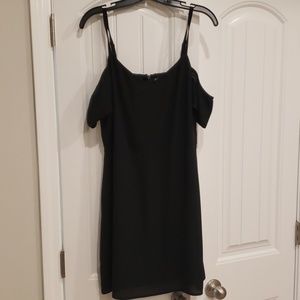 Express off shoulder black mini dress